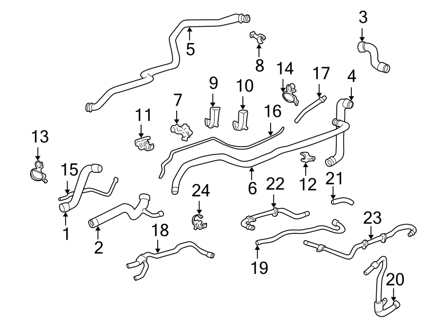 Porsche 911 Engine Coolant Hose. FRONT, W/O GT3, rear return