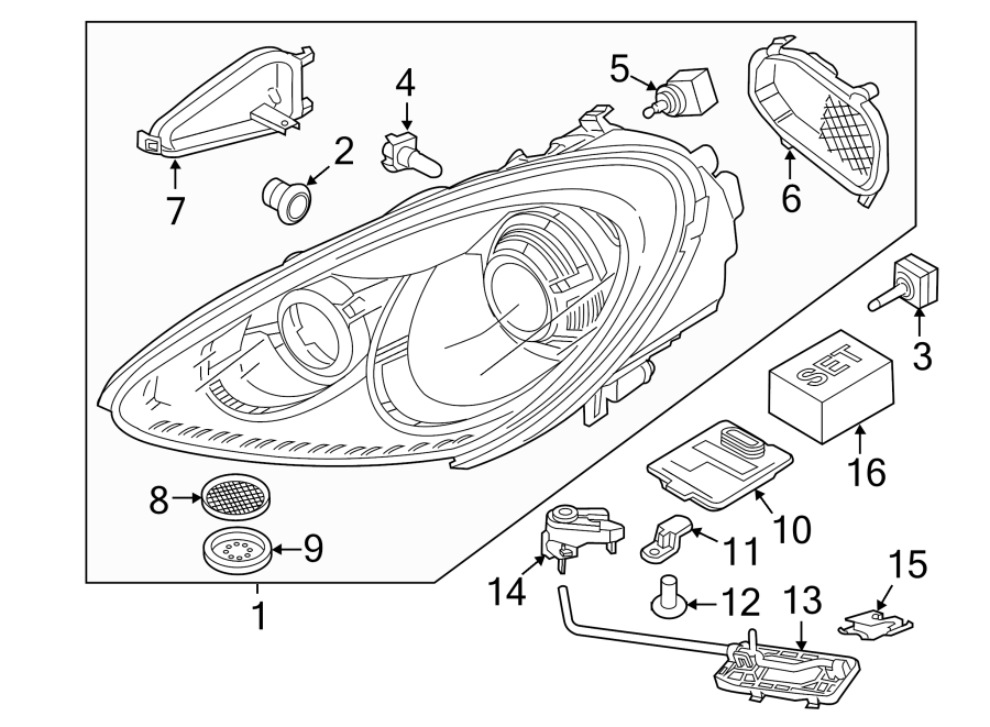 Porsche Cayenne Headlight Restoration Kit. MONTING HARDWARE. REPAIR KIT